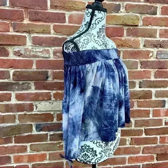 AMERICAN EAGLE Off Shoulder Tie Dye Purple Blouse - Picture 8 of 8